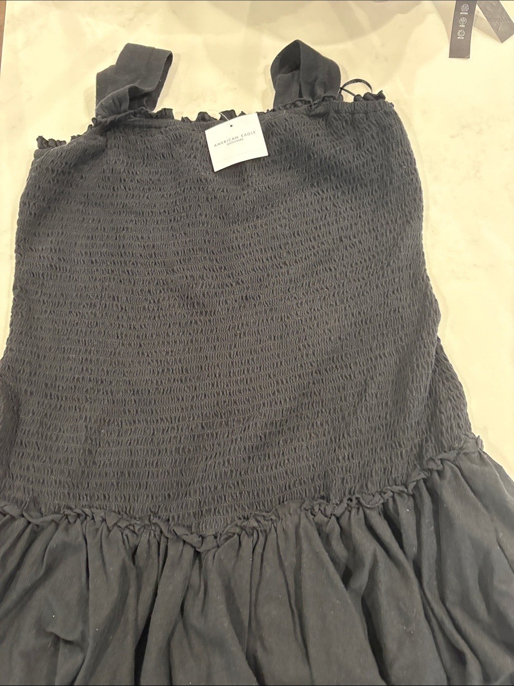 American Eagle Outfitters Black Smocked Dress
